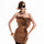 Premium Brown Sequined Evening Dress Three Dimensional Floral Ruffled Design Star Same Slim Fit Dress